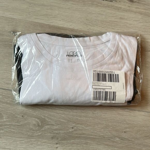 LOGO by Lori Goldstein 2-Pack Short Sleeve Tee White Black M NWT IN PACKAGE - Picture 2 of 4